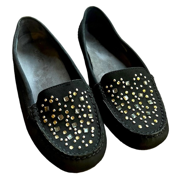 Vionic Shoes - VIONIC Black Sued Loafer- Slip on Driving shoe